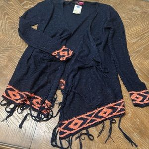 Say What Navy and Pink Cardigan, L